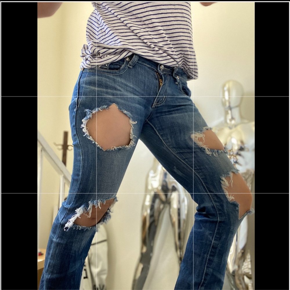👖 Jeans Low waisted Ripped Bling - Picture 2 of 14